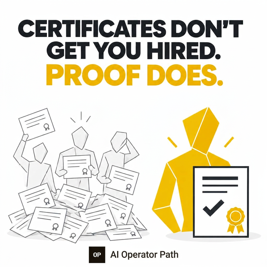 Certificates don't get you hired. Proof does.